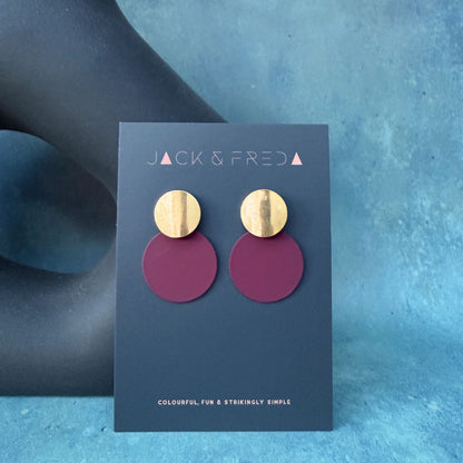 NEW! CIRCLE DISC EARRINGS - VARIOUS COLOURS