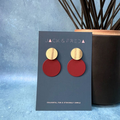 NEW! CIRCLE DISC EARRINGS - VARIOUS COLOURS