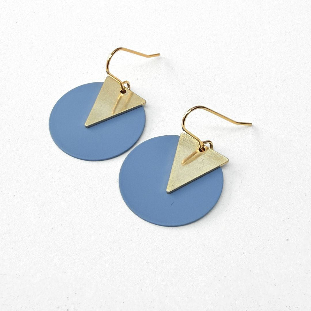 COLOURED DISC EARRINGS - VARIOUS COLOURS