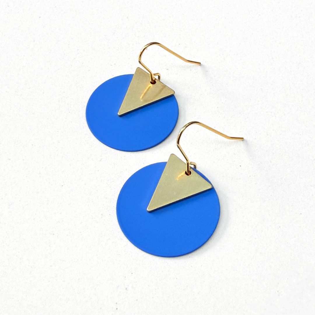 COLOURED DISC EARRINGS - VARIOUS COLOURS