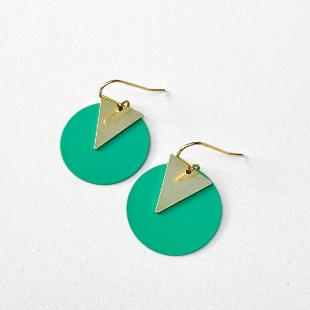 COLOURED DISC EARRINGS - VARIOUS COLOURS