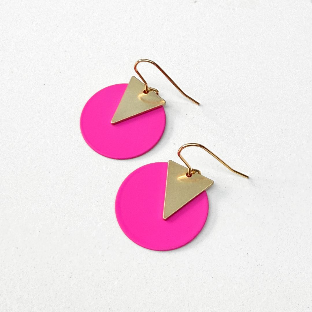 COLOURED DISC EARRINGS - VARIOUS COLOURS