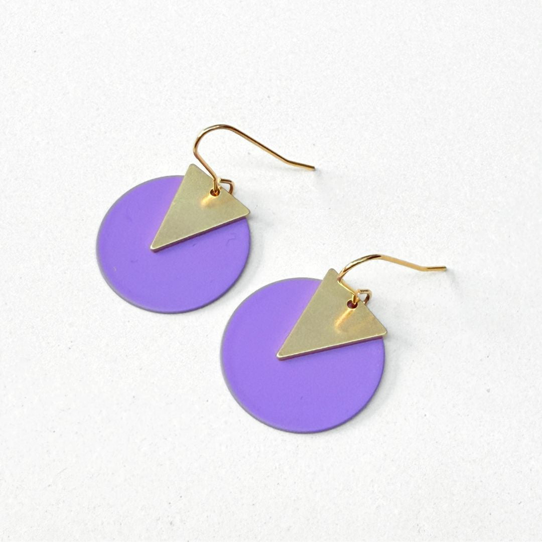 COLOURED DISC EARRINGS - VARIOUS COLOURS
