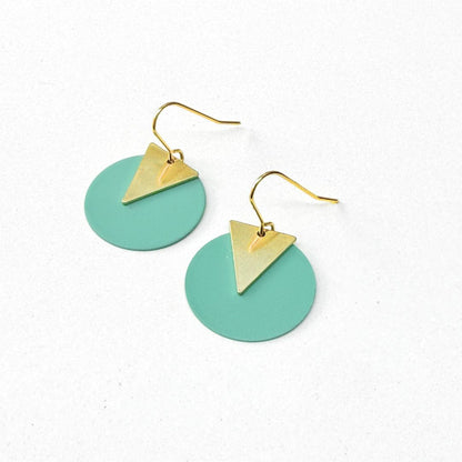 COLOURED DISC EARRINGS - VARIOUS COLOURS