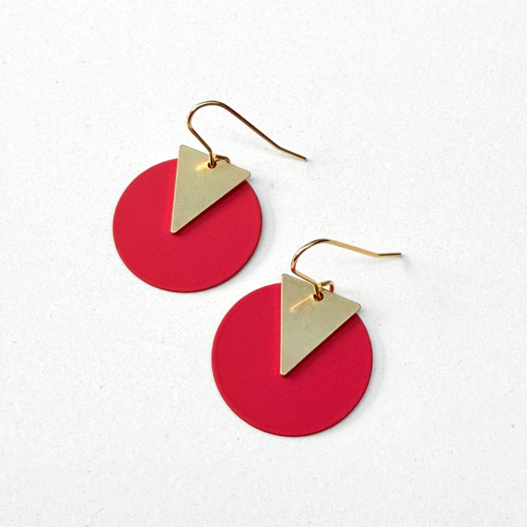 COLOURED DISC EARRINGS - VARIOUS COLOURS