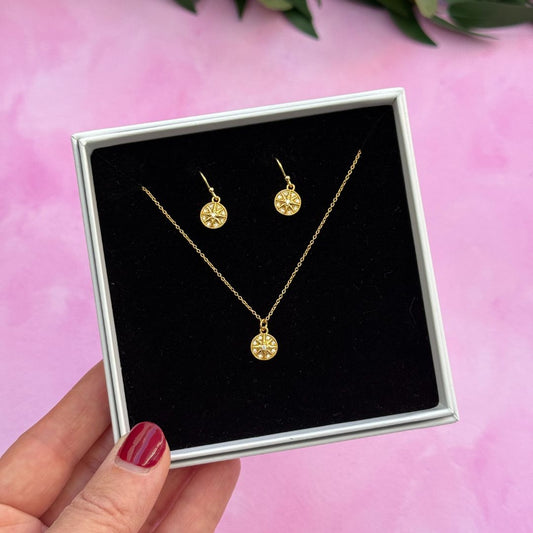 NEW! NORTH STAR EARRINGS & NECKLACE SET