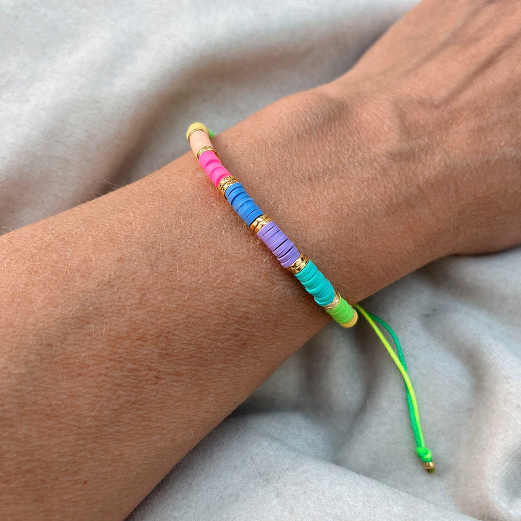 Rainbow bracelet shown on
