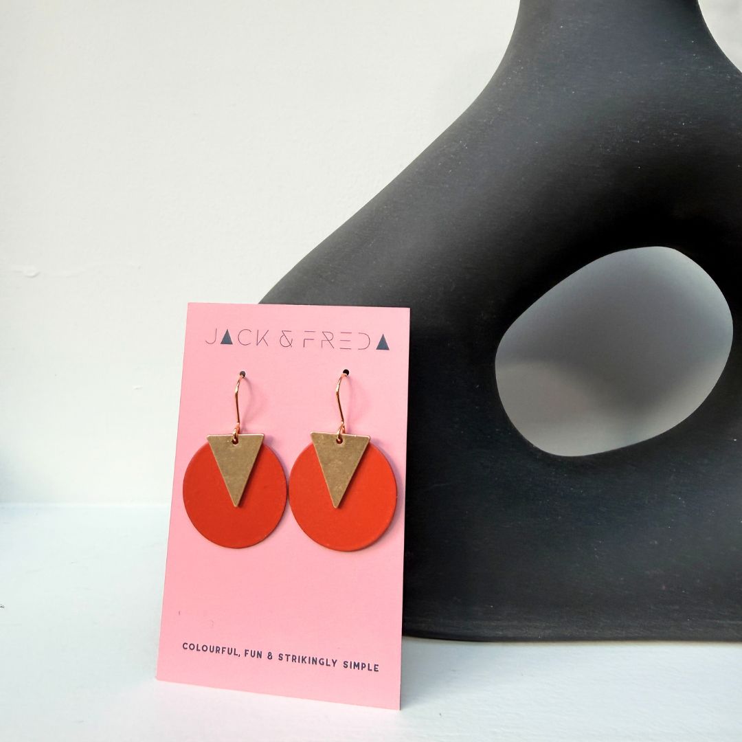 COLOURED DISC EARRINGS - VARIOUS COLOURS