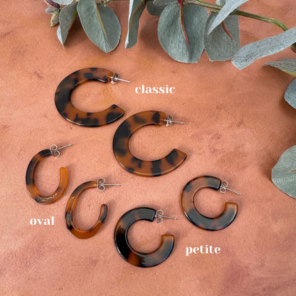 NEW! TORTOISE SHELL HOOP EARRINGS