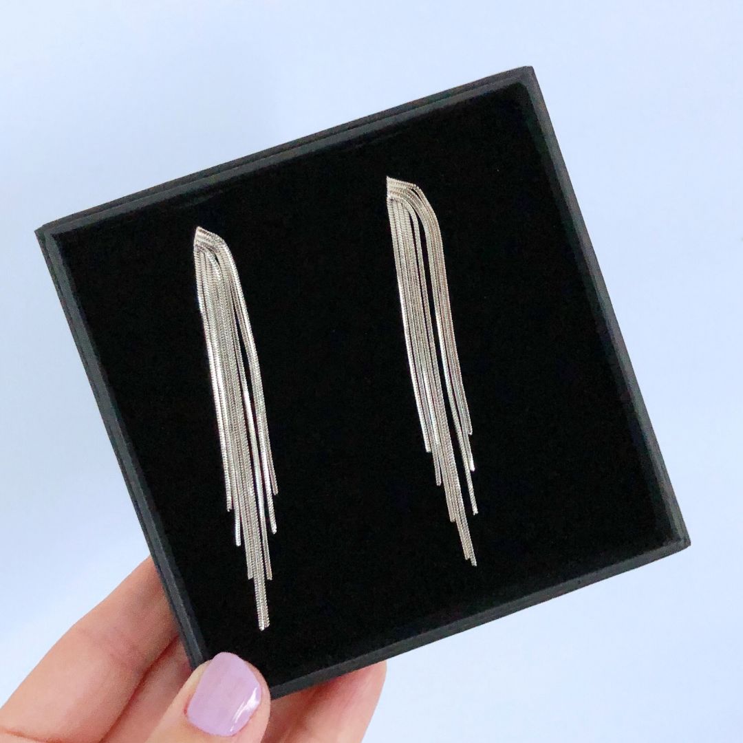 METALLIC TASSEL EARRINGS - SILVER & GOLD