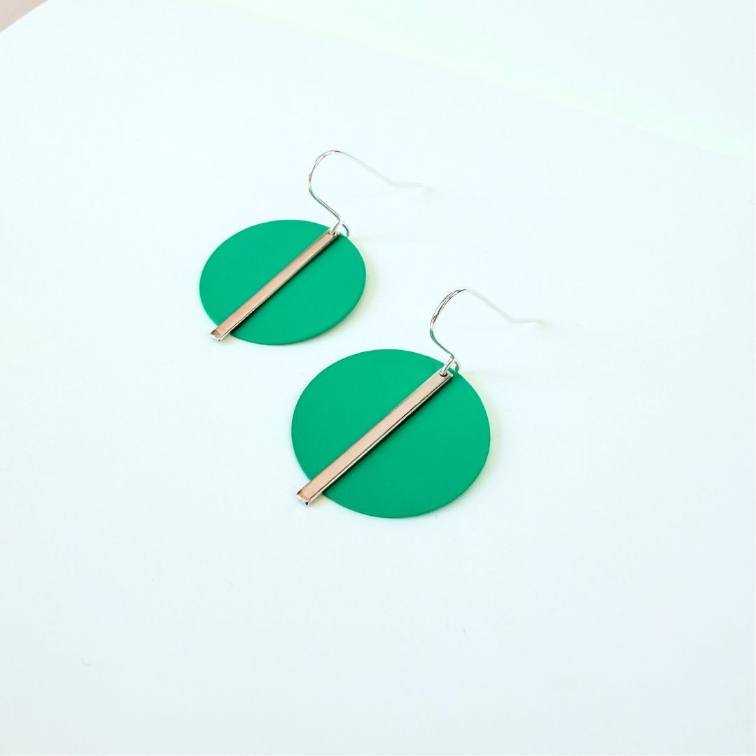 SILVER SOLAR EARRINGS - VARIOUS COLOURS