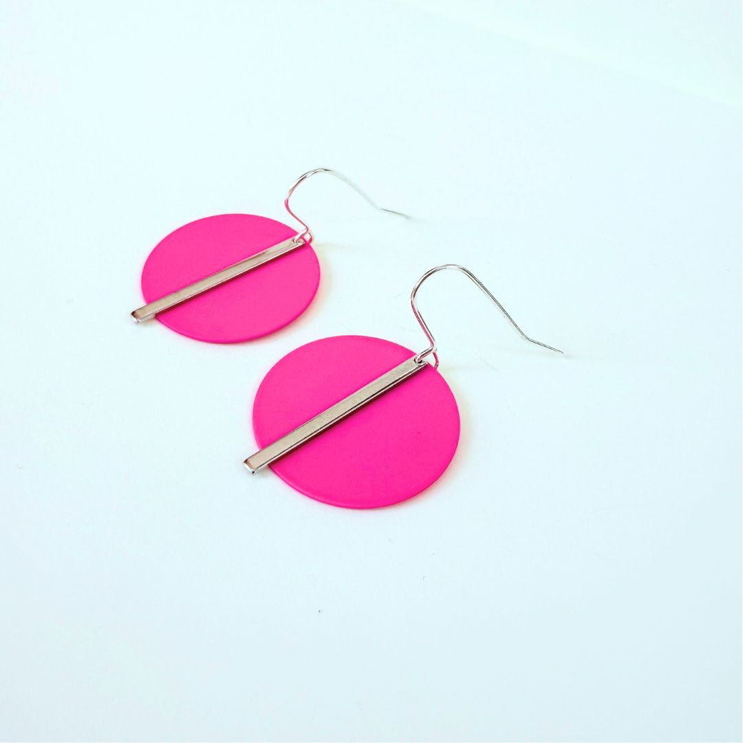 SILVER SOLAR EARRINGS - VARIOUS COLOURS