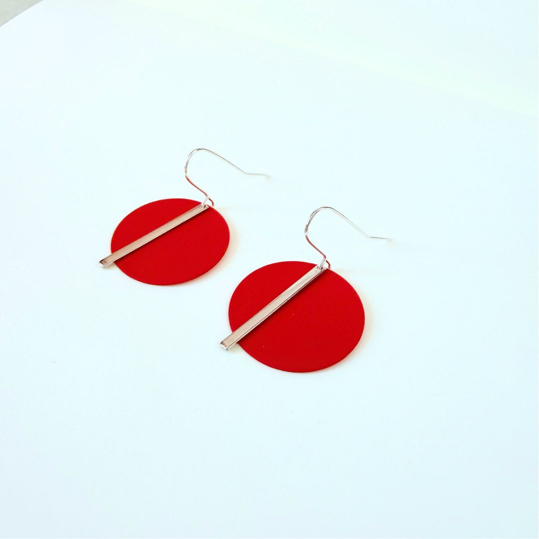 SILVER SOLAR EARRINGS - VARIOUS COLOURS