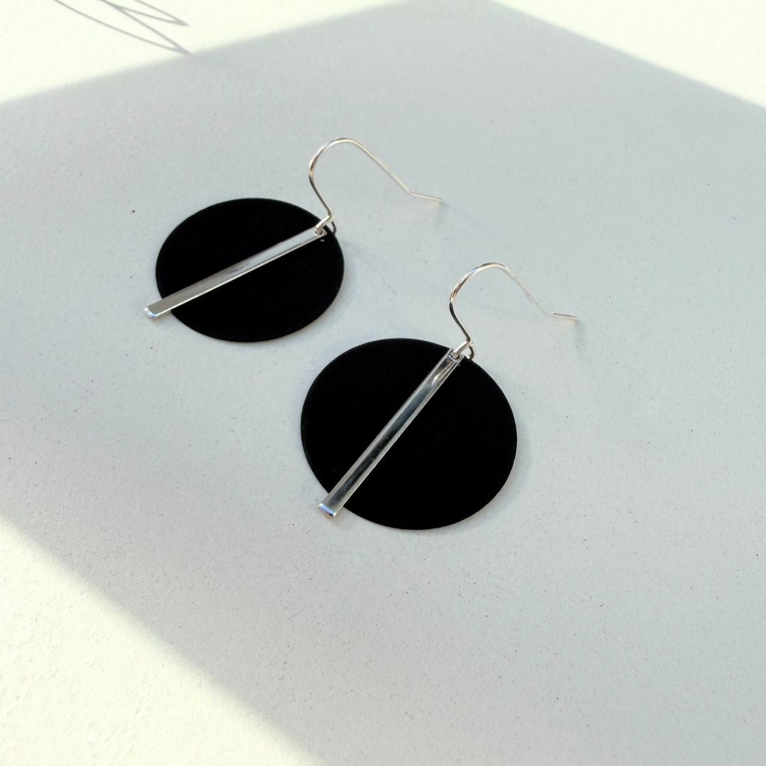 SILVER SOLAR EARRINGS - VARIOUS COLOURS