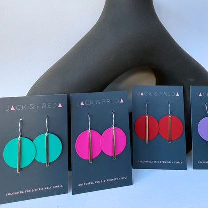 SILVER SOLAR EARRINGS - VARIOUS COLOURS