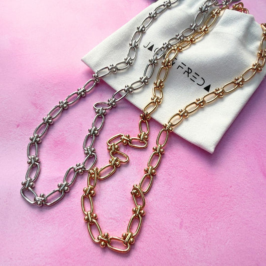 CHUNKY LINK NECKLACE - SILVER OR GOLD
