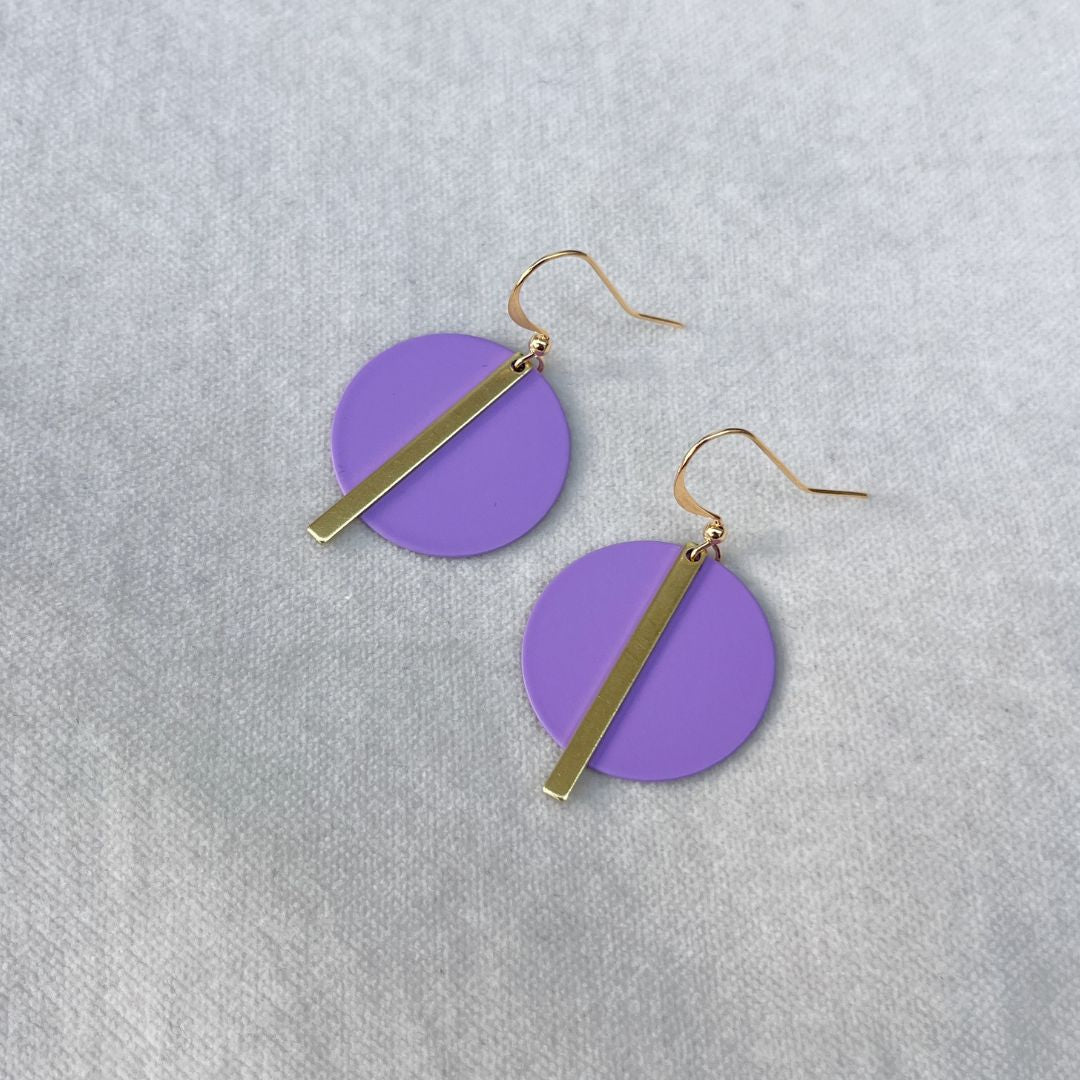 Solar earrings in lilac