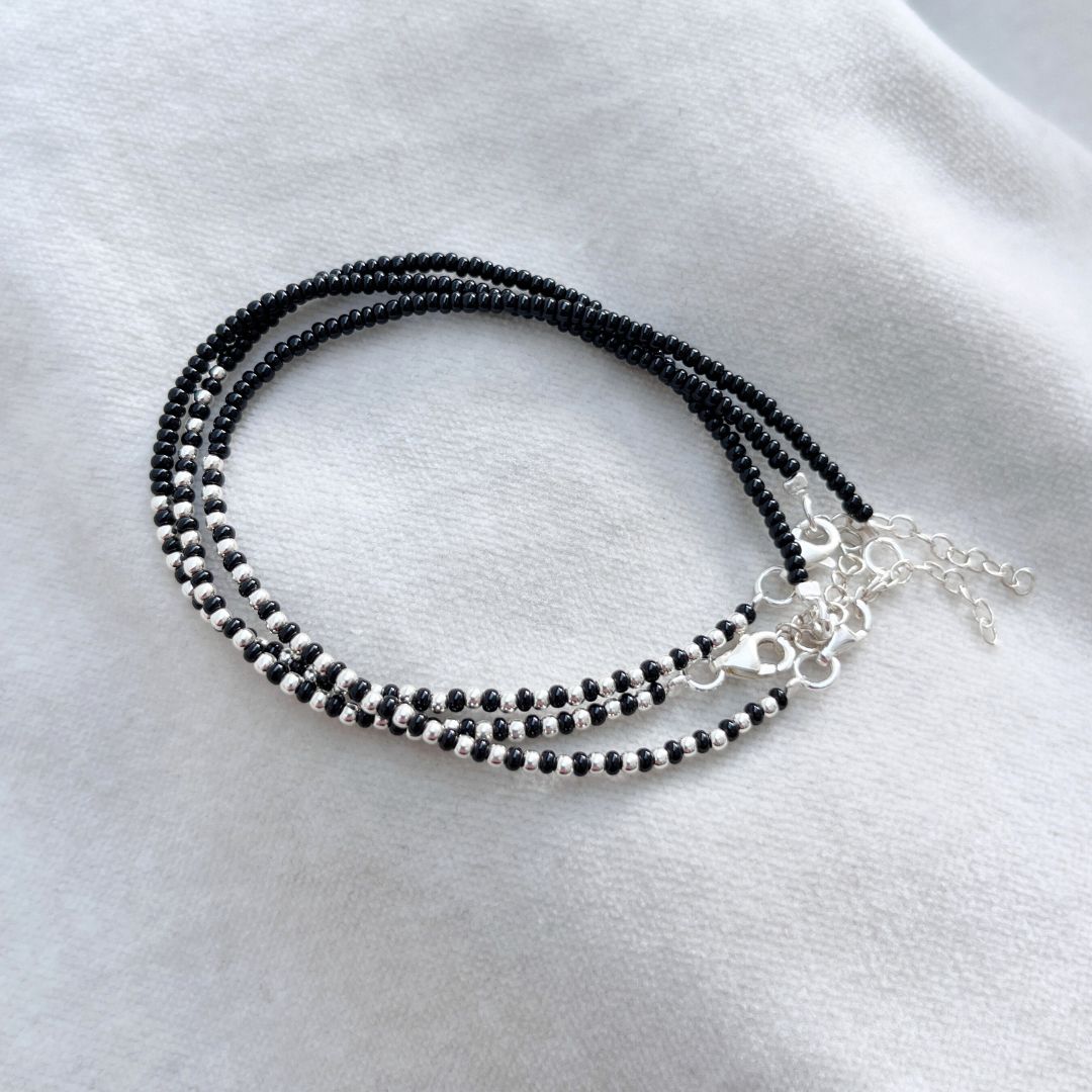 SILVER SEED BEAD BRACELETS