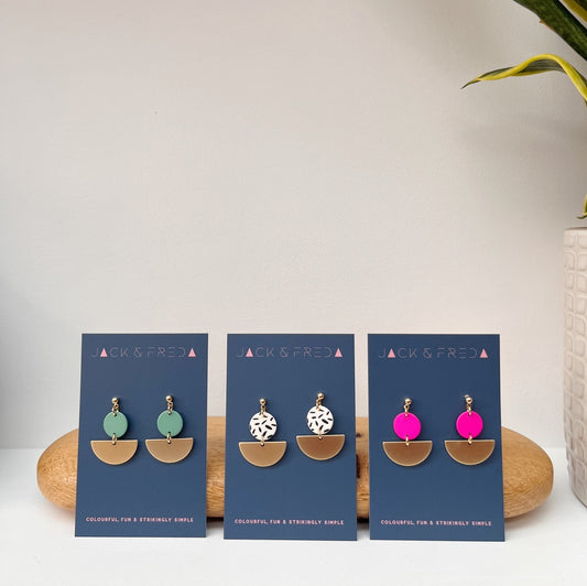 NEW! LOLA SEMI-CIRCLE STUDS - GOLD