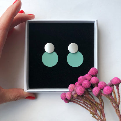 MATTE DISC EARRINGS - VARIOUS COLOURS (SILVER)