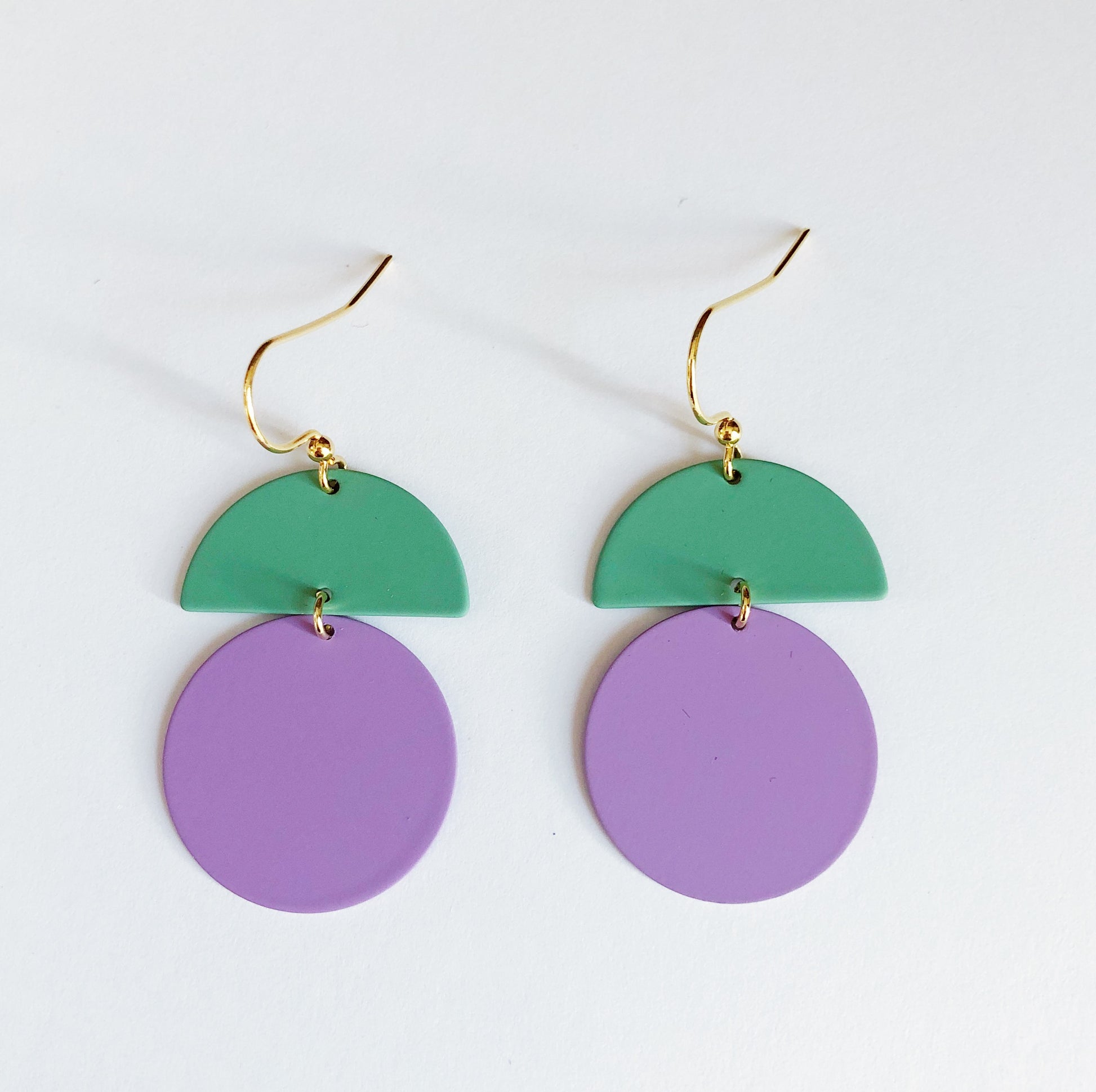 Jack & Freda Orla earrings - lilac and mint