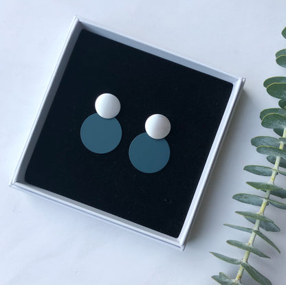 MATTE DISC EARRINGS - VARIOUS COLOURS (SILVER)