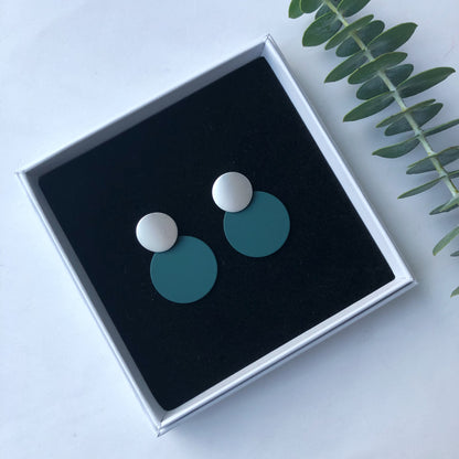 MATTE DISC EARRINGS - VARIOUS COLOURS (SILVER)