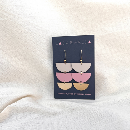 LOLA TREBLE EARRINGS (GOLD) - VARIOUS COLOURS